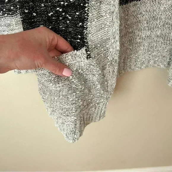 Belldini Black Grey White Speckled Knit Open Front Cardigan Women’s Size Medium - Picture 5 of 6
